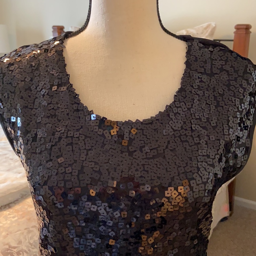 Sequenced Little Black Dress! Belle Du Jour Brand Scoop Neck Dress - Picture 3 of 4